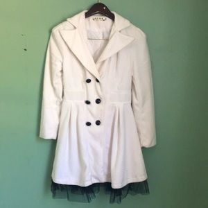 Winter white coat perfect for formal parties